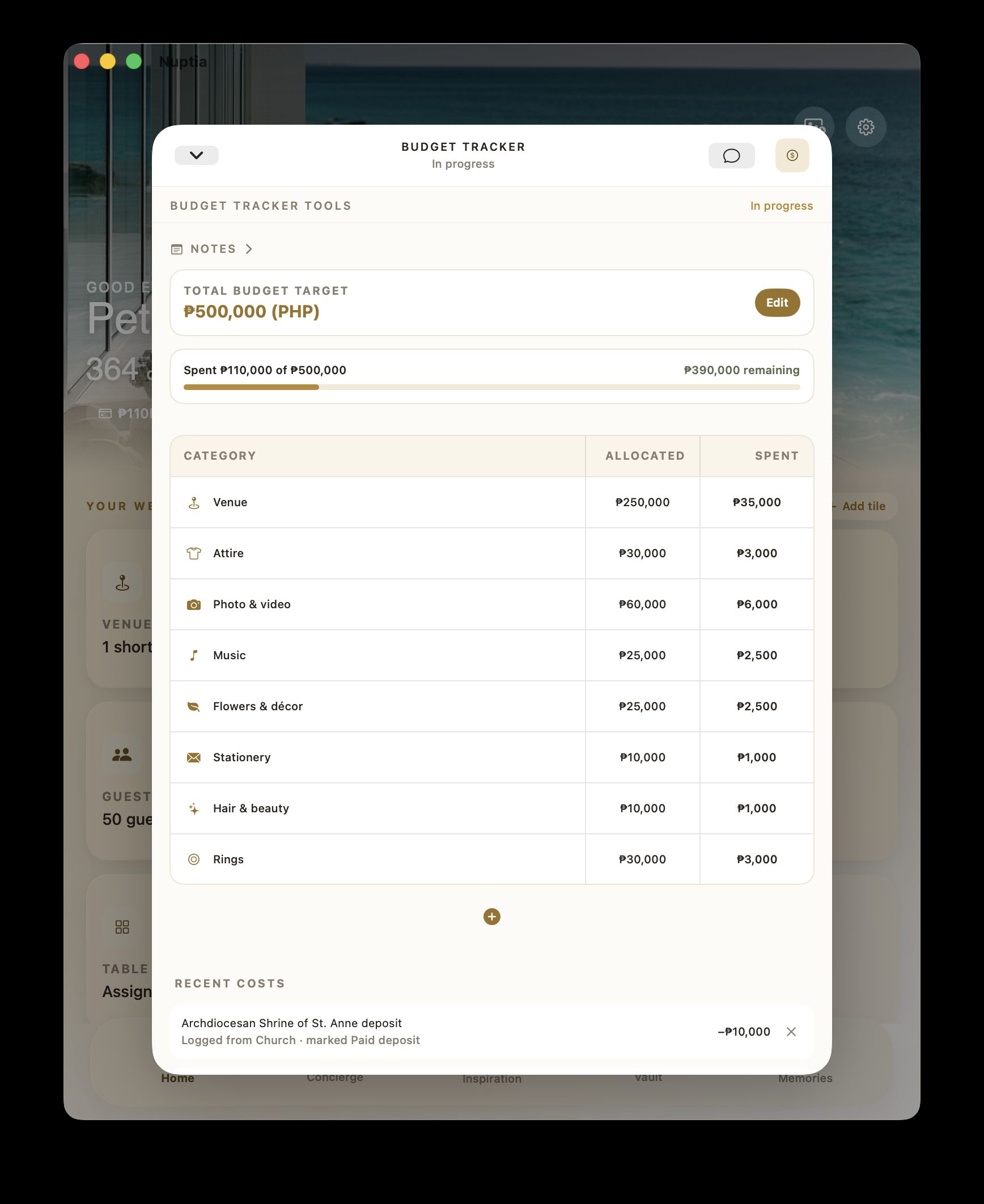 Budget tracker on Mac