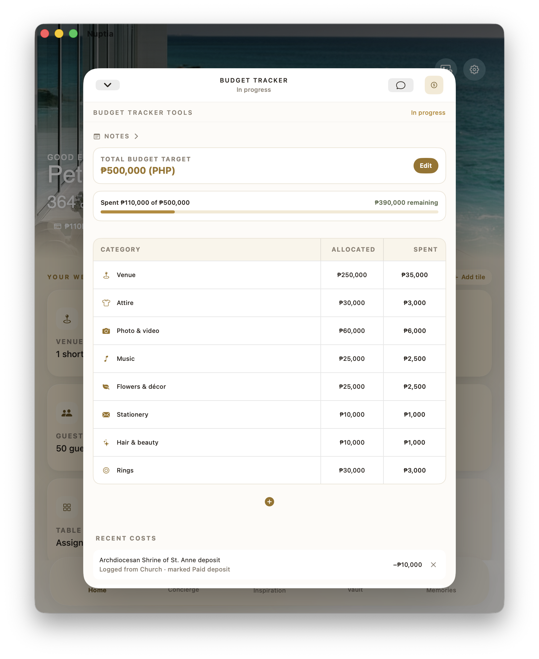 Budget tracker on Mac